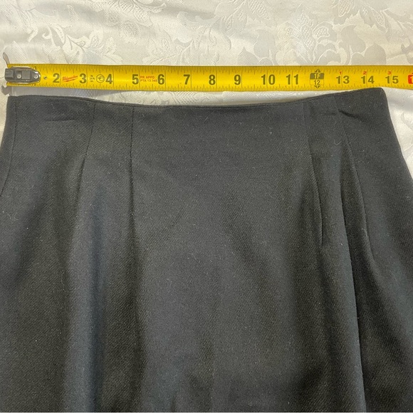 ILyse Hart LTD VNTG Black pleaded Lined 100% Wool Zipper Skirt Women Size 12 - Picture 5 of 8